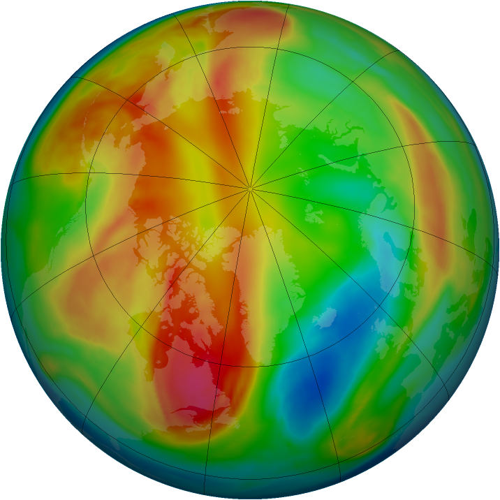Arctic ozone map for 16 February 2008